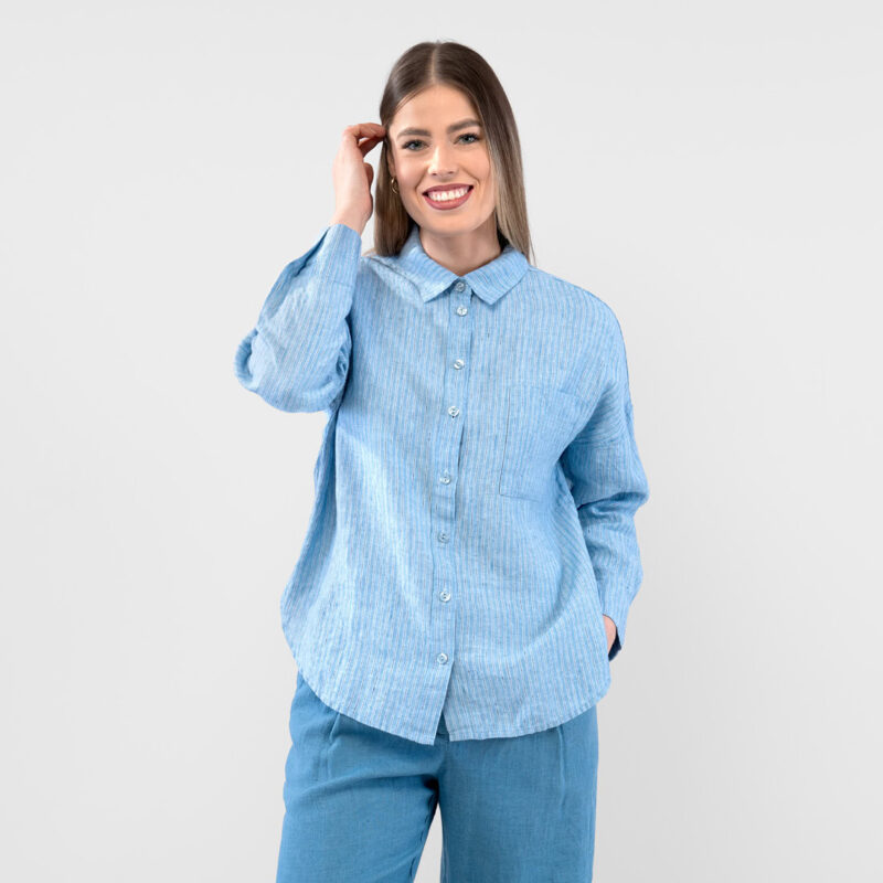 ODILE WEST Hemd blau gestreift