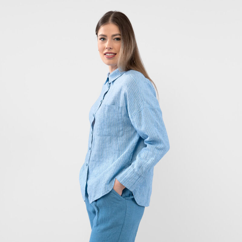 ODILE WEST Hemd blau gestreift – Bild 3
