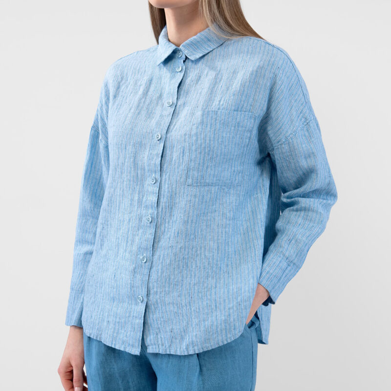 ODILE WEST Hemd blau gestreift – Bild 4