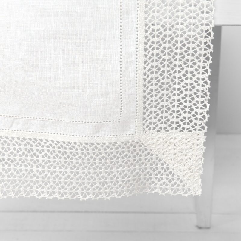 VEILA white linen table runner, 100% linen