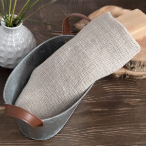 PURO Saunakilt naturgrau 12 Linen natural waffle towel small size.