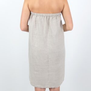 PURO Saunakilt naturgrau 18 Grey towel with a button from backside