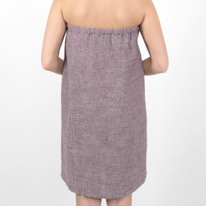 PURO Saunakilt violett meliert 18 linen violet wrap towel, from backside