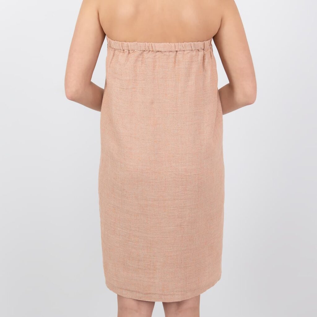 PURO Saunakilt hellbraun meliert 6 linen powder brown wrap towel from backside