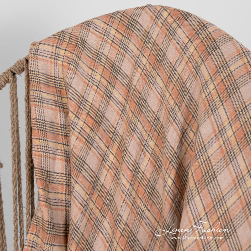 checked linen throw, washed.