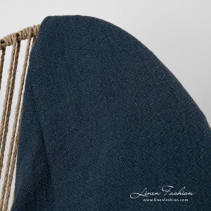 MAMBA Plaid dunkelblau 12 linen navy blanket, panama design.