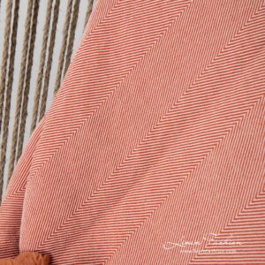 HERO Plaid orange 17 Linen cotton orange blanket, herringbone.
