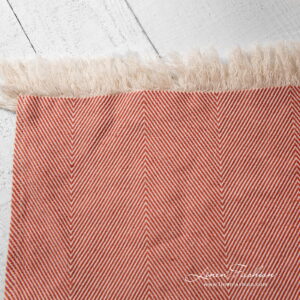 HERO Plaid orange 18 Linen cotton orange blanket 5cm. loose fringes on short sides.
