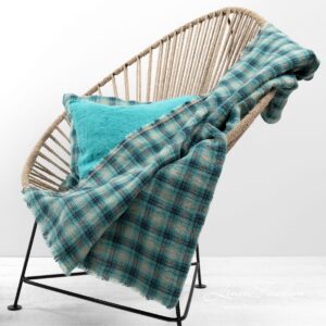 IDO Plaid grün 7 Green linen blanket, ido.