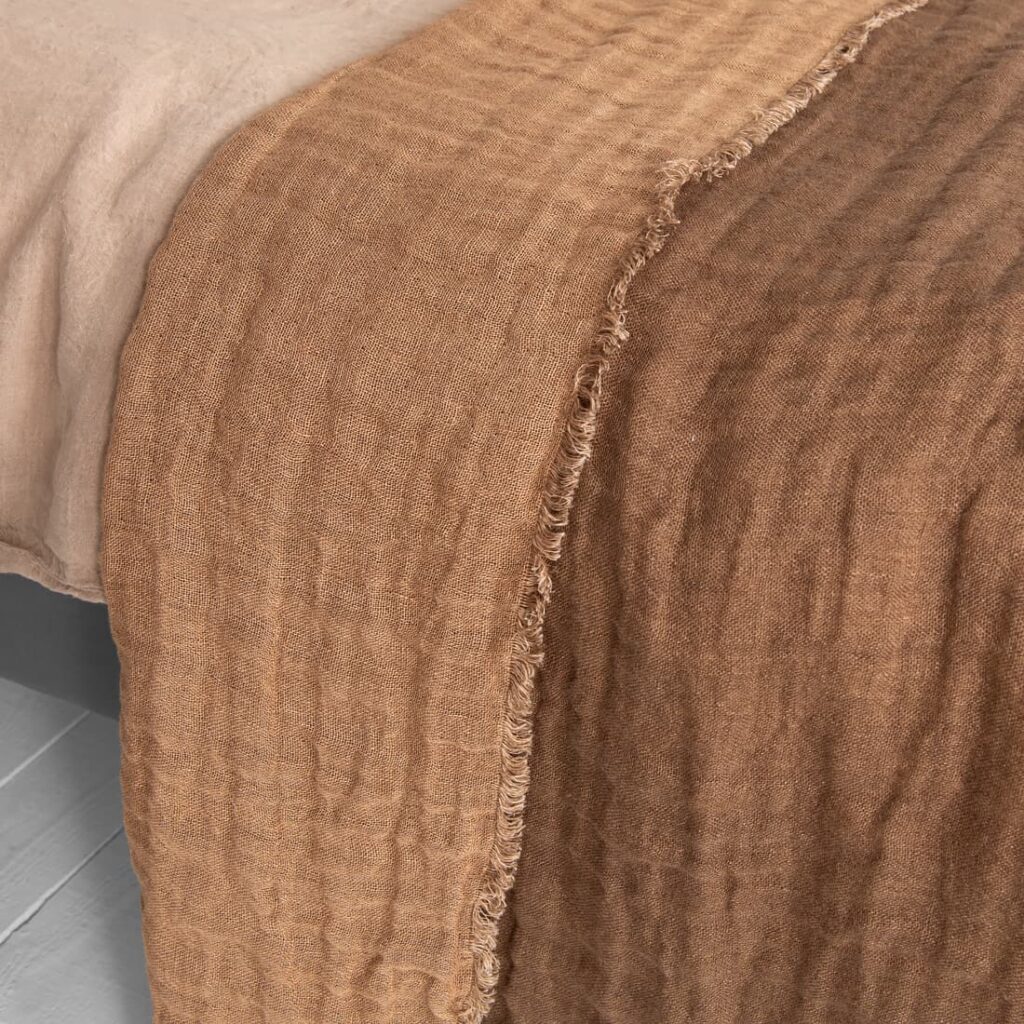 FONDA Tagesdecke braun 4 brown linen bedspread, 2 colors