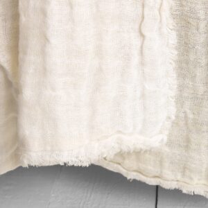 FONDA Tagesdecke vanille 16 white cream linen bedspread, double sided