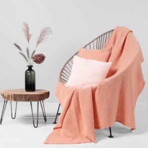 BINGO Plaid pfirsich 7 linen cotton peach blanket