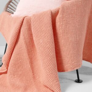 BINGO Plaid pfirsich 8 linen cotton peach blanket waffle
