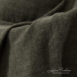 MOSSA Plaid grün 11 Pure linen blanket in moss green colour