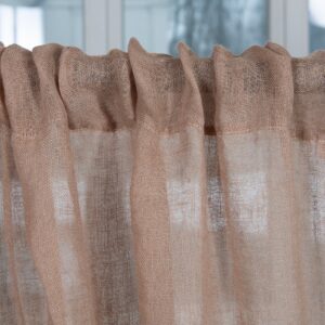 white coffee linen curtains, with channel, transparent