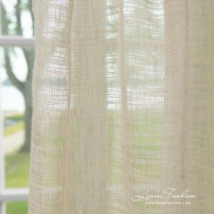 Linen cotton curtain woven with fancy yarns