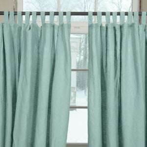 aquamarine linen curtains big width