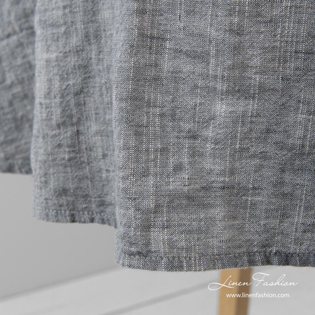 ASTRA Tischdecke runde dunkelgraue 4 Simple hemmed round tablecloth in dark grey and white melange colors