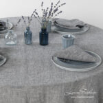ASTRA Tischdecke runde dunkelgraue