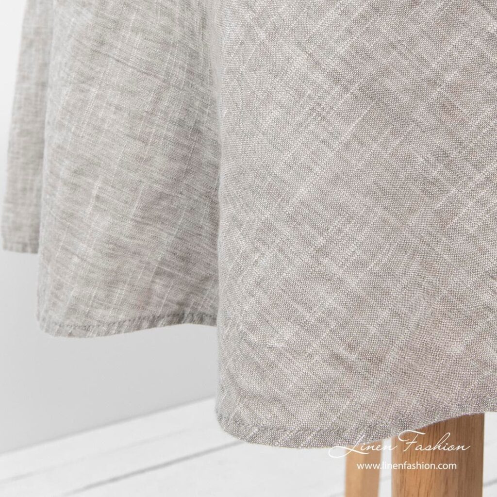 ASTRA Tischdecke runde hellgraue 5 Light grey colored round tablecloth, astra.