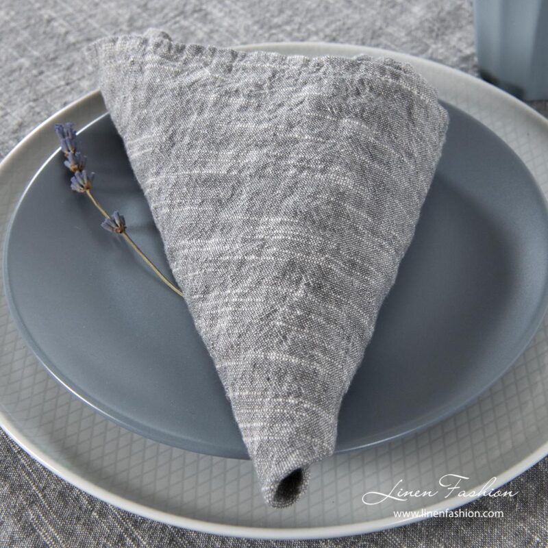 Washed linen cotton dark grey napkins