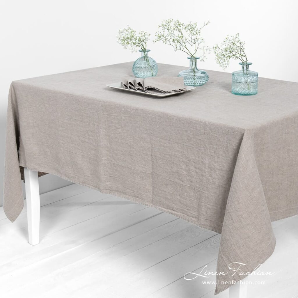 NARA Serviette naturgrau 3 NARA grey linen tablecloth in natural linen color