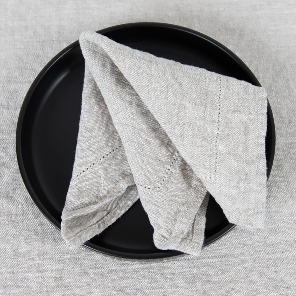 NARA Serviette grau 2 beige linen napkins, washed