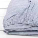 DOVI Spannbettlaken bläulichgrau gestreift