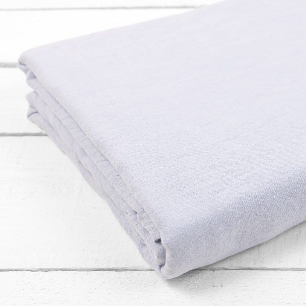 DOVI Bettlaken bläulich 2 blue linen flat sheet, washed