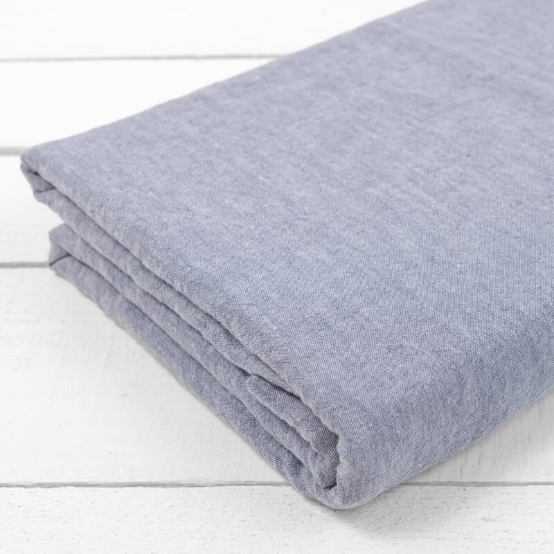 grey blue linen flat sheet washed
