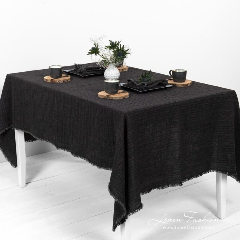 ONYX charcoal grey tablecloth.