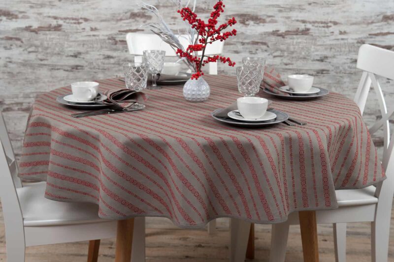 ORNA Tischdecke runde (ovale) rot