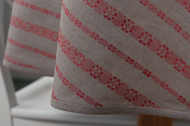 ORNA Tischdecke runde (ovale) rot – Bild 3