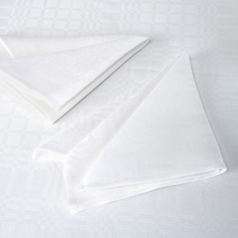 Optical white linen cotton napkin, twill