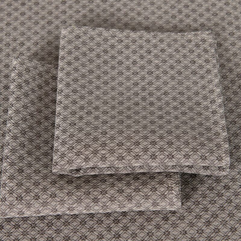 Brown patterned linen cotton napkin