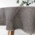 MINERAL Tischdecke runde grau