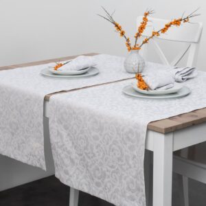 ATLANTA Tischläufer mehrfarbig 3 ATLANTA light grey linen runner