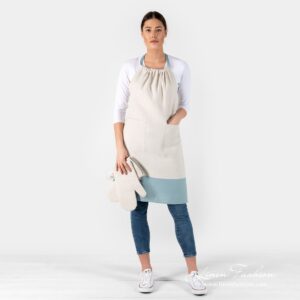 JAVA Schürze beige 13 JAVA linen cotton apron with matching kitchen gloves