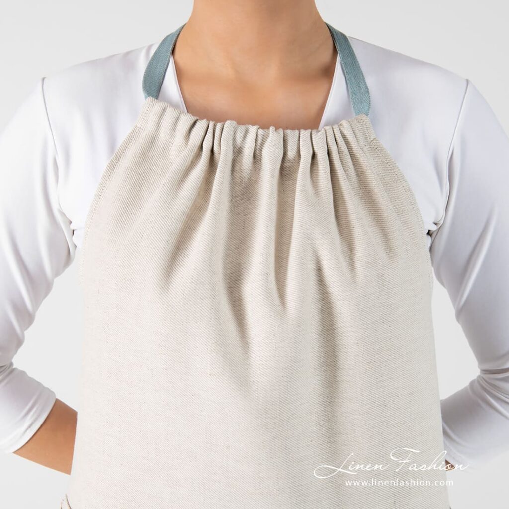 JAVA Schürze beige 4 JAVA linen cotton apron with neck straps