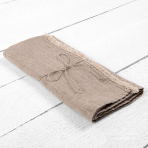 Küchentuch 2 3 Natural linen kitchen towels with fringes