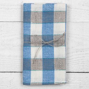 Küchentuch 45 4 Linen kitchen towel in rhombuses and checks