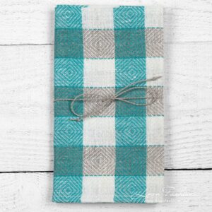 Küchentuch 46 4 Linen kitchen towel in rhombuses and checks