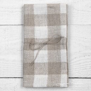 Küchentuch 47 4 Linen kitchen towel with rhombuses and checks