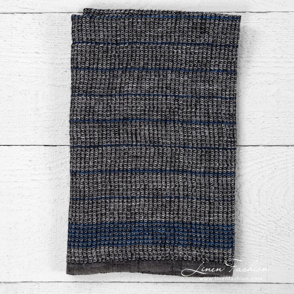 Küchentuch 36 2 Black kitchen towel in waffle weave