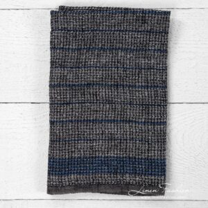 Küchentuch 36 5 Black kitchen towel in waffle weave