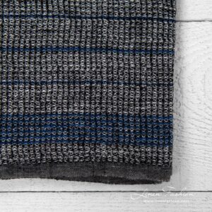 Küchentuch 36 6 Linen black towel with blue stripes