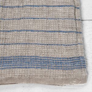 Küchentuch 35 6 Light grey kitchen towel with blue stripes