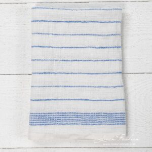 Küchentuch 34 5 White kitchen towel with blue stripes