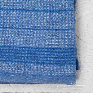 Küchentuch 33 6 Striped blue kitchen towel, waffle weave