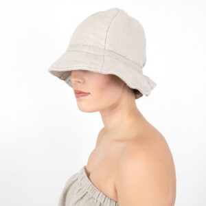 PURO Saunamütze hellgrau 5 natural linen sauna hat
